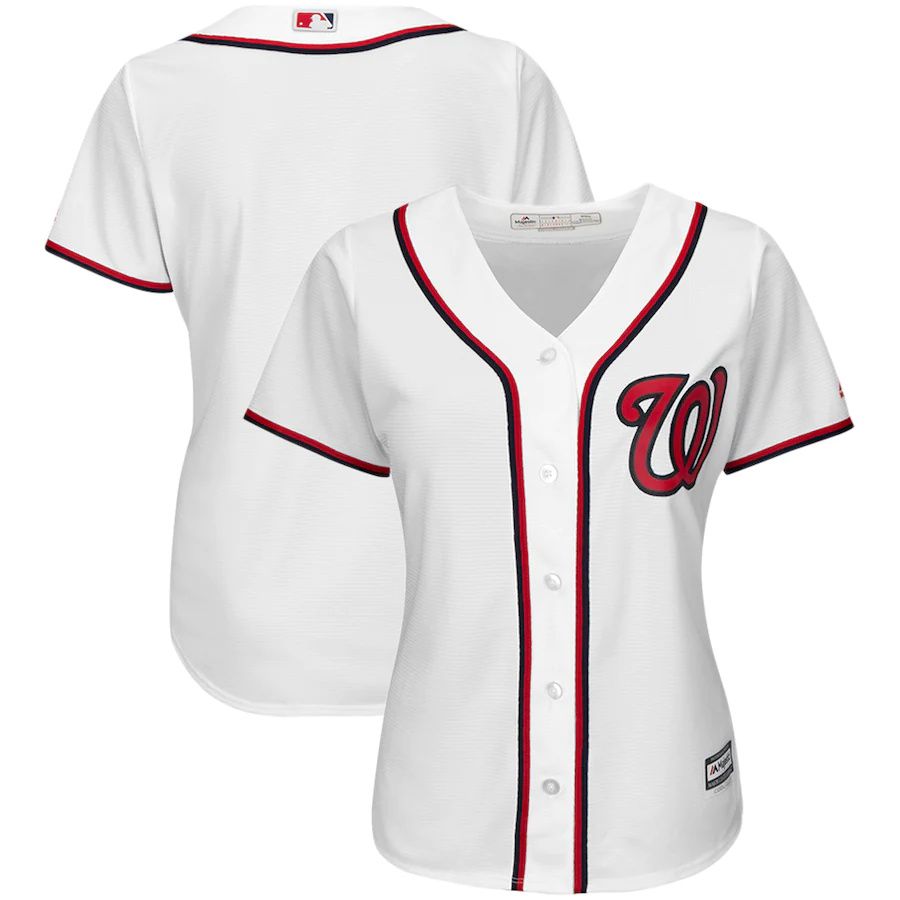 Womens Washington Nationals Majestic White Plus Size Home Cool Base Team MLB Jerseys->women mlb jersey->Women Jersey